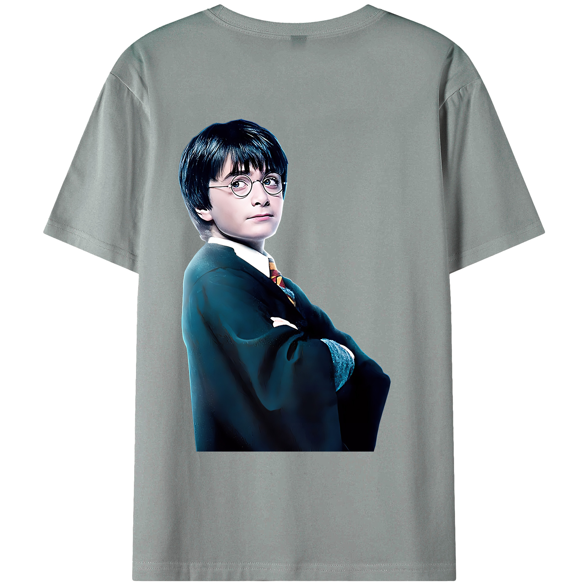 （画像用） Harry Potter ハリー・ポッターシリーズ 綿100％ メンズ半袖Tシャツ（バックプリント） 通気性